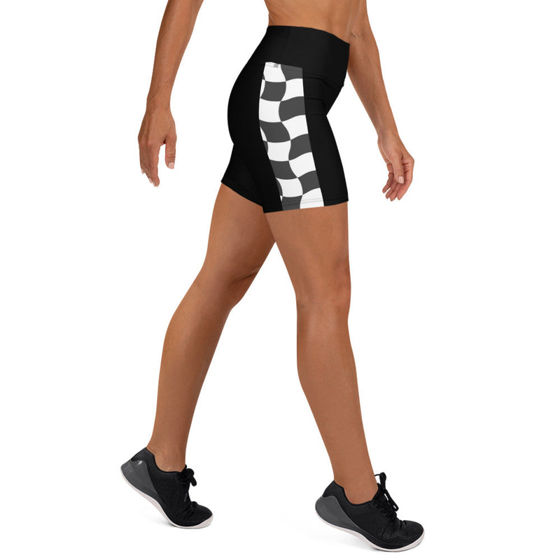 Checkered flag Yoga Shorts