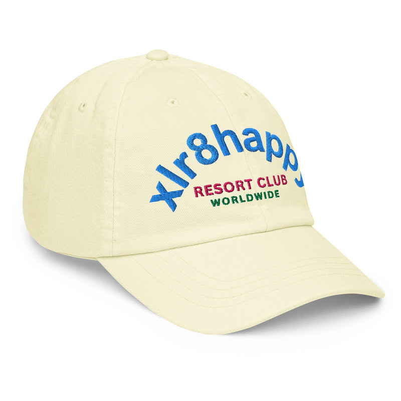 XLR8happy Resort Baseball Hat, Light Yellow, A Happy Accessory with a Wish of Happiness for the World