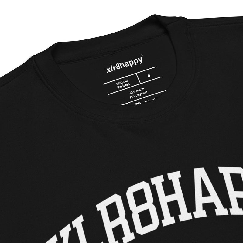 XLR8HAPPY Worldwide Sweatshirt, Black, A Happy Garment with a Wish of Happiness for the World