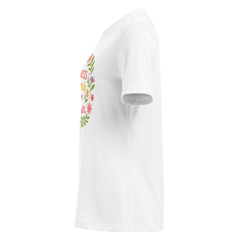XLR8happy Happiness Blooms, White T-Shirt, A Happy T-shirt with a Wish of Happiness for the World